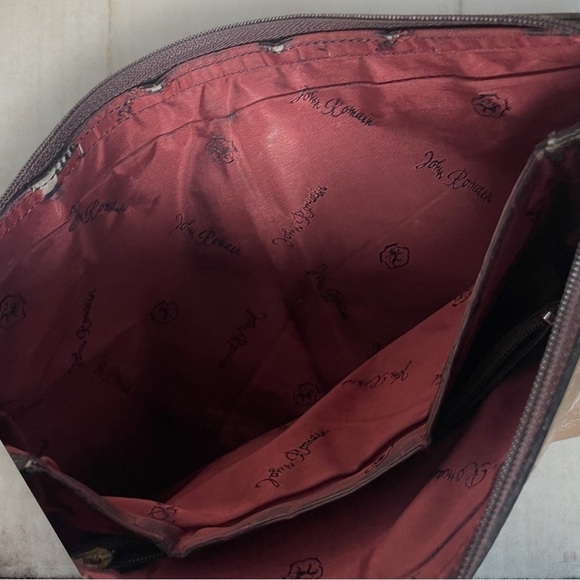 Vintage John Romaine Taupe Leather Shoulder Bag - Picture 7 of 15